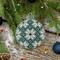 Wonderland Crafts Blue & Green Plaid Ball Ornament Bead Embroidery on Plastic Kit